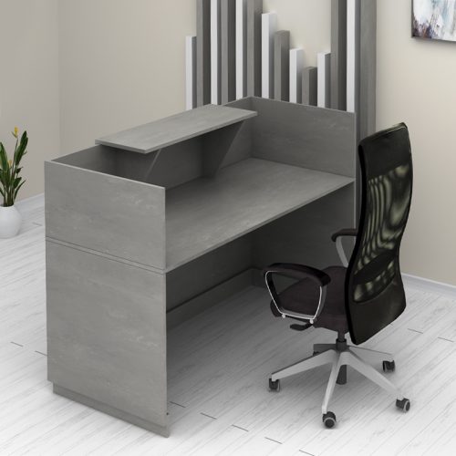 GP028-01144-1 Γραφείο υποδοχής - reception Lemmon Megapap χρώμα γκρι σκυροδέματος 120x70x110εκ.