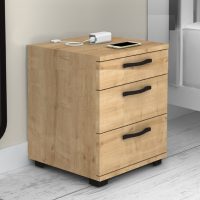 Κομοδίνο - συρταριέρα γραφείου Roco Megapap χρώμα φυσικό οξιάς 40x39x57εκ.