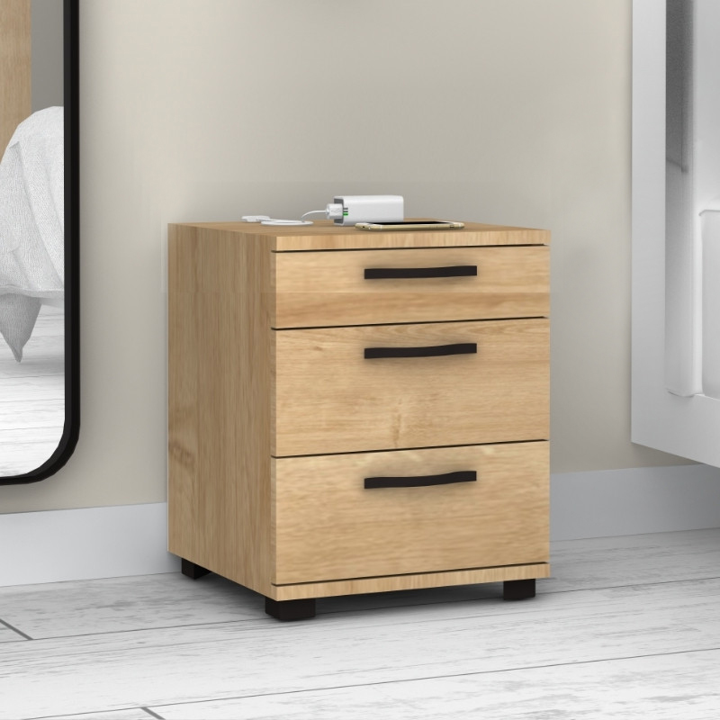 Κομοδίνο - συρταριέρα γραφείου Roco Megapap χρώμα φυσικό οξιάς 40x39x57εκ.