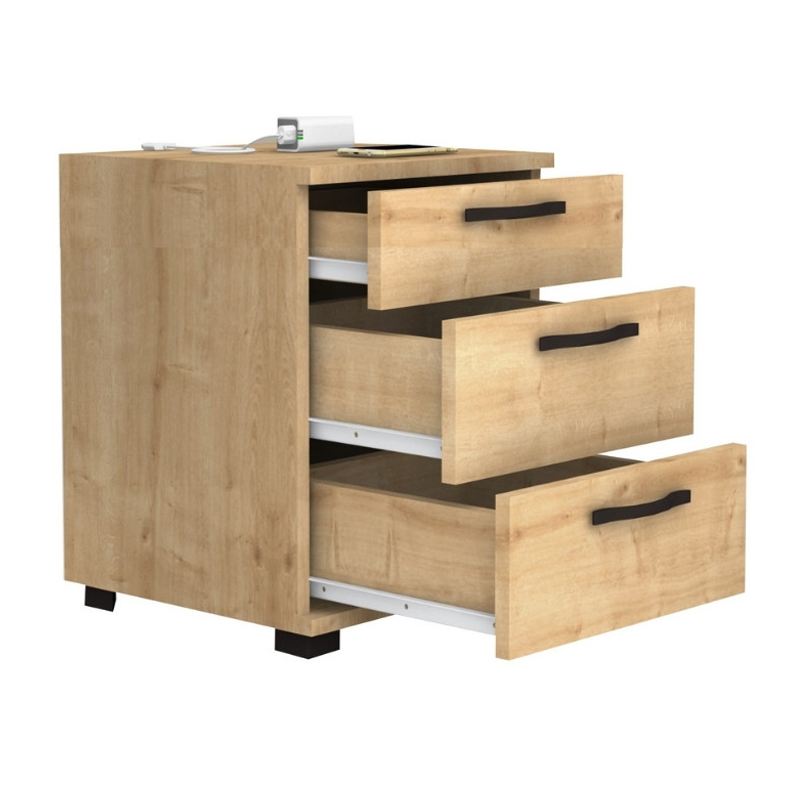 Κομοδίνο - συρταριέρα γραφείου Roco Megapap χρώμα φυσικό οξιάς 40x39x57εκ.