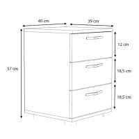 Κομοδίνο - συρταριέρα γραφείου Roco Megapap χρώμα φυσικό οξιάς 40x39x57εκ.