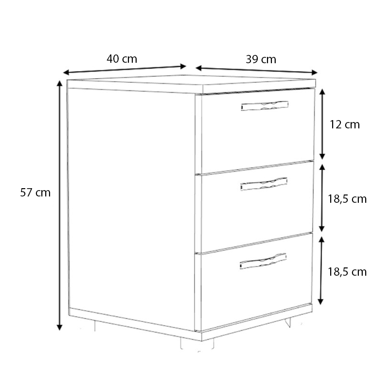 Κομοδίνο - συρταριέρα γραφείου Roco Megapap χρώμα φυσικό οξιάς 40x39x57εκ.
