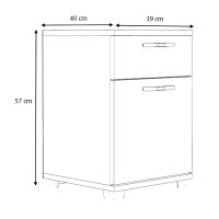 Κομοδίνο - συρταριέρα γραφείου Veto Megapap χρώμα φυσικό οξιάς 40x39x57εκ.