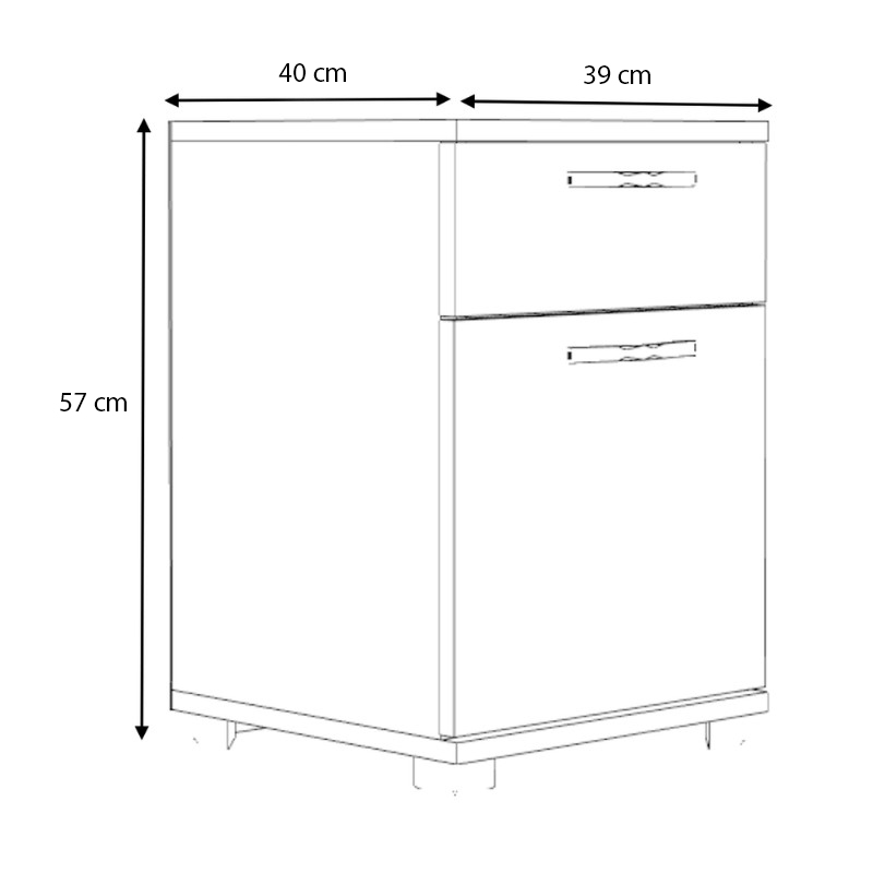Κομοδίνο - συρταριέρα γραφείου Veto Megapap χρώμα φυσικό οξιάς 40x39x57εκ.