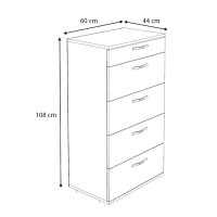 Συρταριέρα Helia Megapap χρώμα καρυδί 60x44x108εκ.