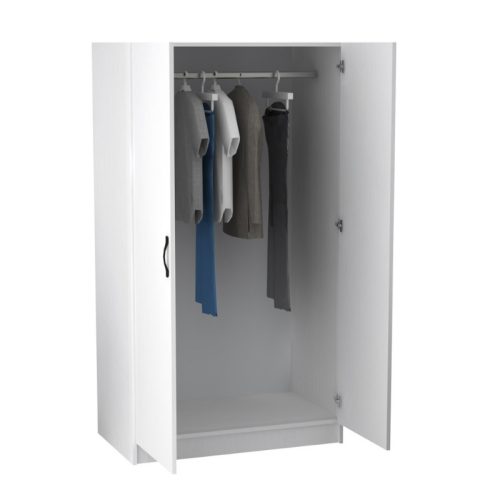 GP028-01221-1 Ντουλάπα ρούχων Victoria Megapap δίφυλλη χρώμα λευκό 100x60x181εκ.