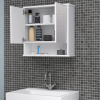 GP028-01261-2 Καθρέπτης μπάνιου Delo Μegapap χρώμα λευκό 62x17,5x60εκ.