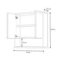 GP028-01261-3 Καθρέπτης μπάνιου Delo Μegapap χρώμα λευκό 62x17,5x60εκ.