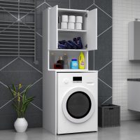 Έπιπλο πλυντηρίου Cozen Megapap χρώμα λευκό 65x60x178εκ.