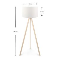 Φωτιστικό δαπέδου Rosling Megapap Mdf/ύφασμα Pvc χρώμα φυσικό/λευκό 38x21x140εκ.