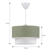 Φωτιστικό οροφής Whitehouse Megapap E27 υφασμάτινο μονόφωτο χρώμα χακί 30x20x55εκ.