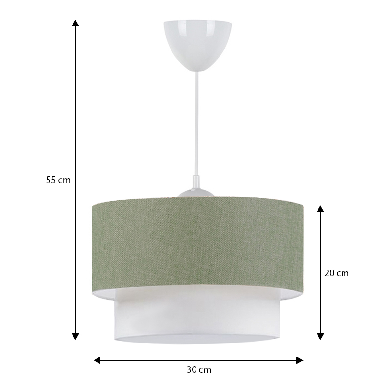 Φωτιστικό οροφής Whitehouse Megapap E27 υφασμάτινο μονόφωτο χρώμα χακί 30x20x55εκ.
