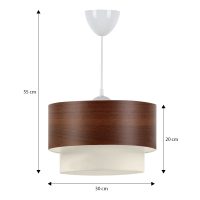 Φωτιστικό οροφής Whitehouse Megapap υφασμάτινο μονόφωτο χρώμα καφέ 30x20x55εκ.