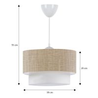 Φωτιστικό οροφής Whitehouse Megapap E27 υφασμάτινο μονόφωτο χρώμα μπεζ 30x20x55εκ.