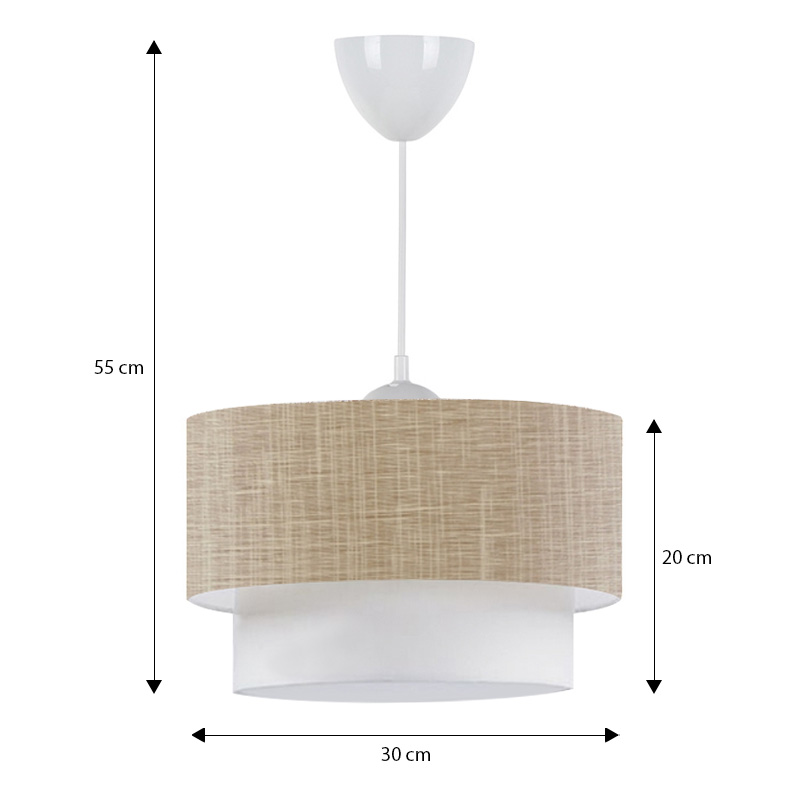 Φωτιστικό οροφής Whitehouse Megapap E27 υφασμάτινο μονόφωτο χρώμα μπεζ 30x20x55εκ.