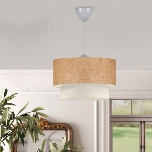 GP029-00498-1 Φωτιστικό οροφής Whitehouse Megapap E27 γιούτα μονόφωτο χρώμα μπεζ 30x20x55εκ.