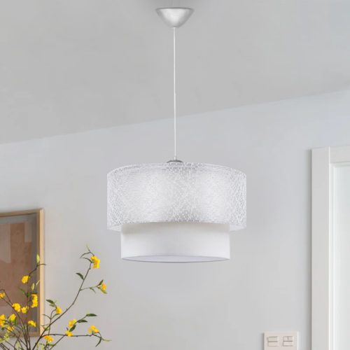 GP029-00504-1 Φωτιστικό οροφής Barnhart Megapap υφασμάτινο μονόφωτο χρώμα λευκό 30x30x70εκ.