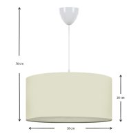 Φωτιστικό οροφής Monahan Megapap υφασμάτινο μονόφωτο χρώμα εκρού 38x20x70εκ.