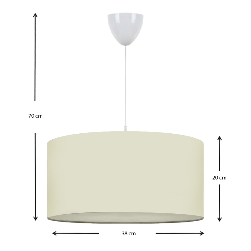 Φωτιστικό οροφής Monahan Megapap υφασμάτινο μονόφωτο χρώμα εκρού 38x20x70εκ.