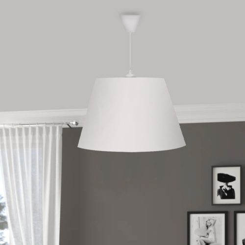 GP029-00542-1 Φωτιστικό οροφής Elanor Megapap υφασμάτινο μονόφωτο χρώμα λευκό 37x21x70εκ.