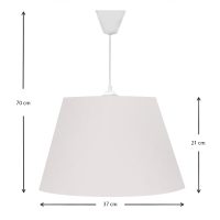 Φωτιστικό οροφής Elanor Megapap υφασμάτινο μονόφωτο χρώμα λευκό 37x21x70εκ.
