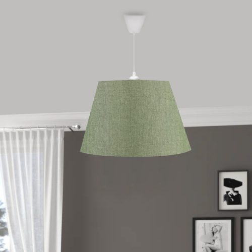 GP029-00543-1 Φωτιστικό οροφής Elanor Megapap υφασμάτινο μονόφωτο χρώμα κυπαρισσί 37x21x70εκ.