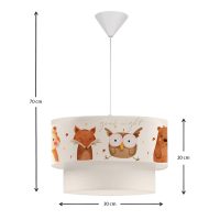 Φωτιστικό οροφής Goofy Megapap υφασμάτινο μονόφωτο με χαριτωμένα ζωάκια 30x20x70εκ.