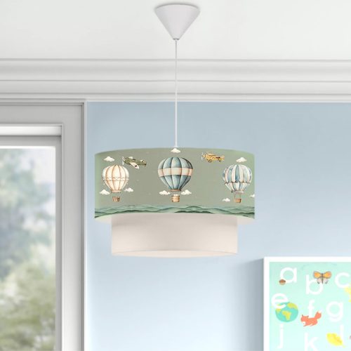GP029-005813-1 Φωτιστικό οροφής Goofy Megapap υφασμάτινο μονόφωτο με χαριτωμένα αερόστατα 30x20x70εκ.