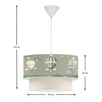 Φωτιστικό οροφής Goofy Megapap υφασμάτινο μονόφωτο με χαριτωμένα αερόστατα 30x20x70εκ.