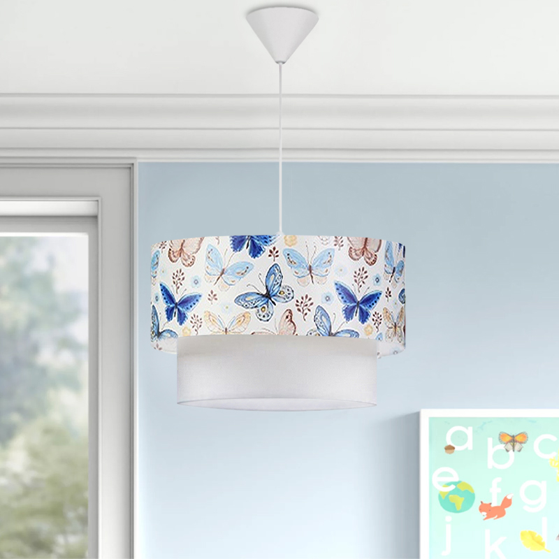 Φωτιστικό οροφής Goofy Megapap υφασμάτινο μονόφωτο με χαριτωμένες πεταλούδες 30x20x70εκ.