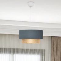 Φωτιστικό οροφής Lucifer Megapap E27 υφασμάτινο μονόφωτο χρώμα μπλε ανθρακί 30x15x70εκ.