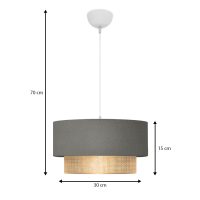 Φωτιστικό οροφής Lucifer Megapap E27 υφασμάτινο μονόφωτο χρώμα γκρι 30x15x70εκ.