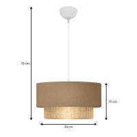 Φωτιστικό οροφής Lucifer Megapap E27 υφασμάτινο μονόφωτο χρώμα μπεζ 30x15x70εκ.