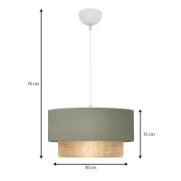 Φωτιστικό οροφής Lucifer Megapap E27 υφασμάτινο μονόφωτο χρώμα παστέλ πράσινο 30x15x70εκ.