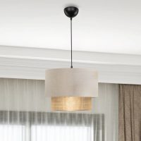 Φωτιστικό οροφής Lucifer Megapap E27 υφασμάτινο μονόφωτο χρώμα κρεμ 30x20x70εκ.