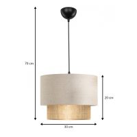 Φωτιστικό οροφής Lucifer Megapap E27 υφασμάτινο μονόφωτο χρώμα κρεμ 30x20x70εκ.