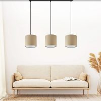 Φωτιστικό οροφής Morris Megapap E27 υφασμάτινο τρίφωτο χρώμα καφέ 55x15x70εκ.