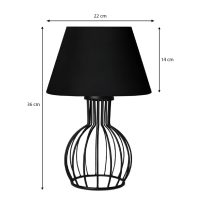 Φωτιστικό επιτραπέζιο Magnolia Megapap E27 υφασμάτινο - μεταλλικό χρώμα μαύρο Φ22x36εκ.