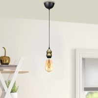 Φωτιστικό οροφής Rustic Megapap E27 μεταλλικό μονόφωτο χρώμα retro antique 100-120εκ.