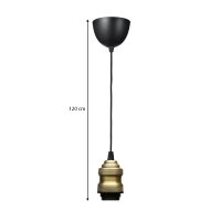 Φωτιστικό οροφής Rustic Megapap E27 μεταλλικό μονόφωτο χρώμα retro antique 100-120εκ.