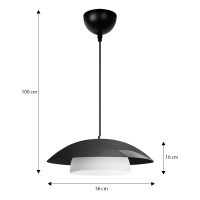 Φωτιστικό οροφής Eliora Megapap E27 μεταλλικό μονόφωτο χρώμα μαύρο Ø36x100εκ.