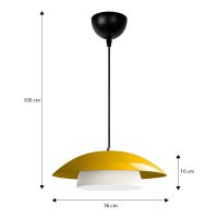 Φωτιστικό οροφής Eliora Megapap E27 μεταλλικό μονόφωτο χρώμα κίτρινο Ø36x100εκ.