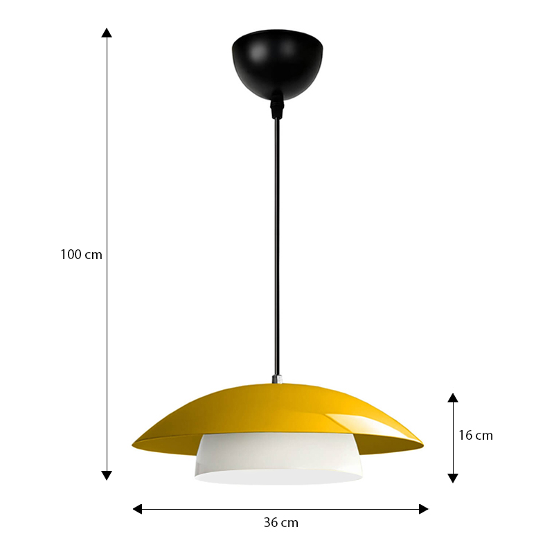 Φωτιστικό οροφής Eliora Megapap E27 μεταλλικό μονόφωτο χρώμα κίτρινο Ø36x100εκ.