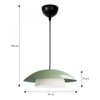 Φωτιστικό οροφής Eliora Megapap E27 μεταλλικό μονόφωτο χρώμα μέντα Ø36x100εκ.