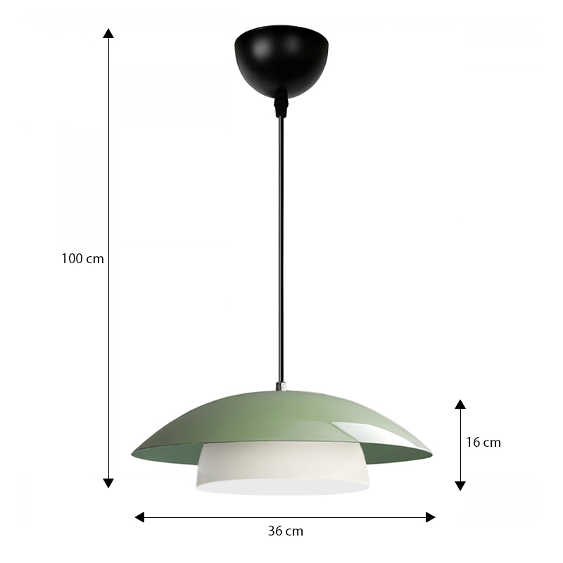 Φωτιστικό οροφής Eliora Megapap E27 μεταλλικό μονόφωτο χρώμα μέντα Ø36x100εκ.