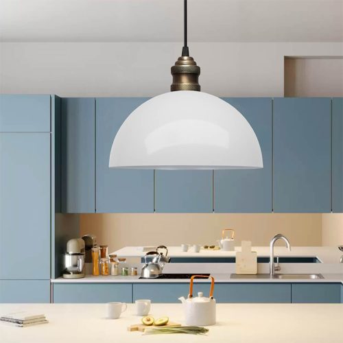 Φωτιστικό οροφής Tomas Megapap E27 μεταλλικό μονόφωτο χρώμα λευκό Ø25x100εκ.