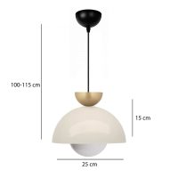 Φωτιστικό οροφής Marilia Megapap E27 μεταλλικό μονόφωτο χρώμα λευκό Ø25x115εκ.