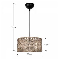 Φωτιστικό οροφής Montela Megapap E27 από σχοινί μονόφωτο χρώμα φυσικό Ø30x70εκ.