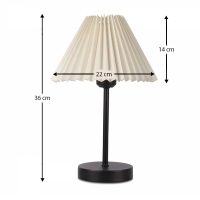 Φωτιστικό επιτραπέζιο Floi Megapap E27 μεταλλικό - ύφασμα Pvc χρώμα κρεμ Ø22x36εκ.