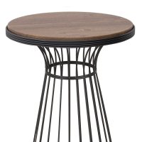 Τραπεζάκι βοηθητικό Tekosi Megapap μεταλλικό - Mdf χρώμα μαύρο - καρυδί 35x35x58εκ.